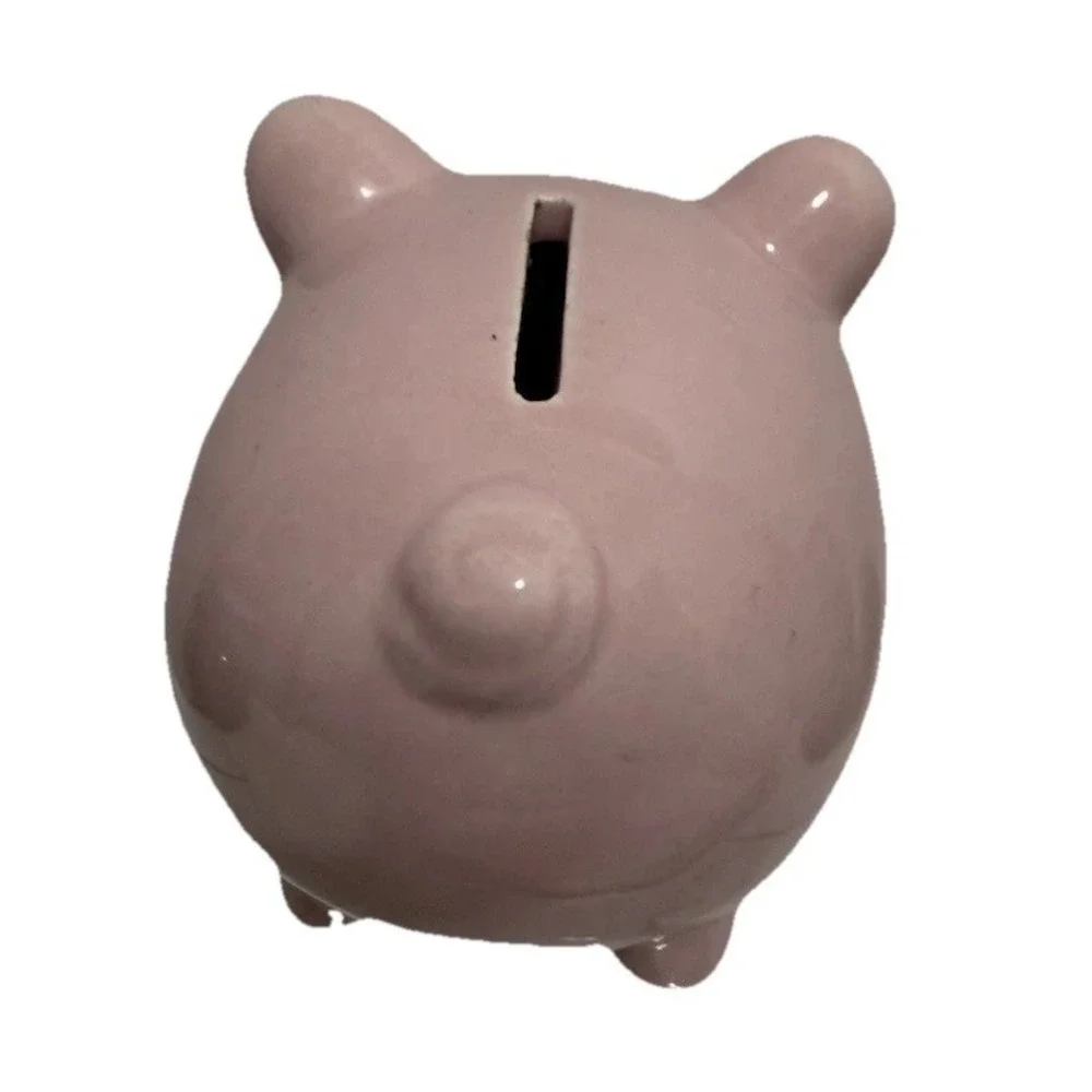 Cute Pink‎ Ceramic Piggy Bank Small Coin Bank Classic Pig Money Box